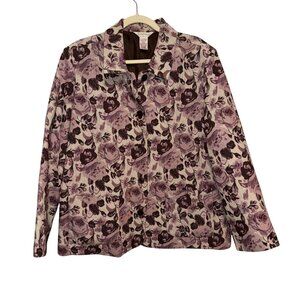 Vintage Northern Reflections Floral Blazer Jacket XXL Purple Pink